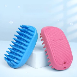 Massagebürste für Haustiere zur Fellpflege und zum Entfernen des Fells – weiche TPE-Borsten, entfernt lose Haare, reinigt und