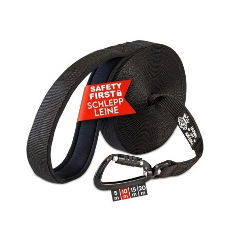 HUND IST KÖNIG ® Hunde Schleppleine mit Sicherheitskarabiner & gepolsterter Handschlaufe 10 m
