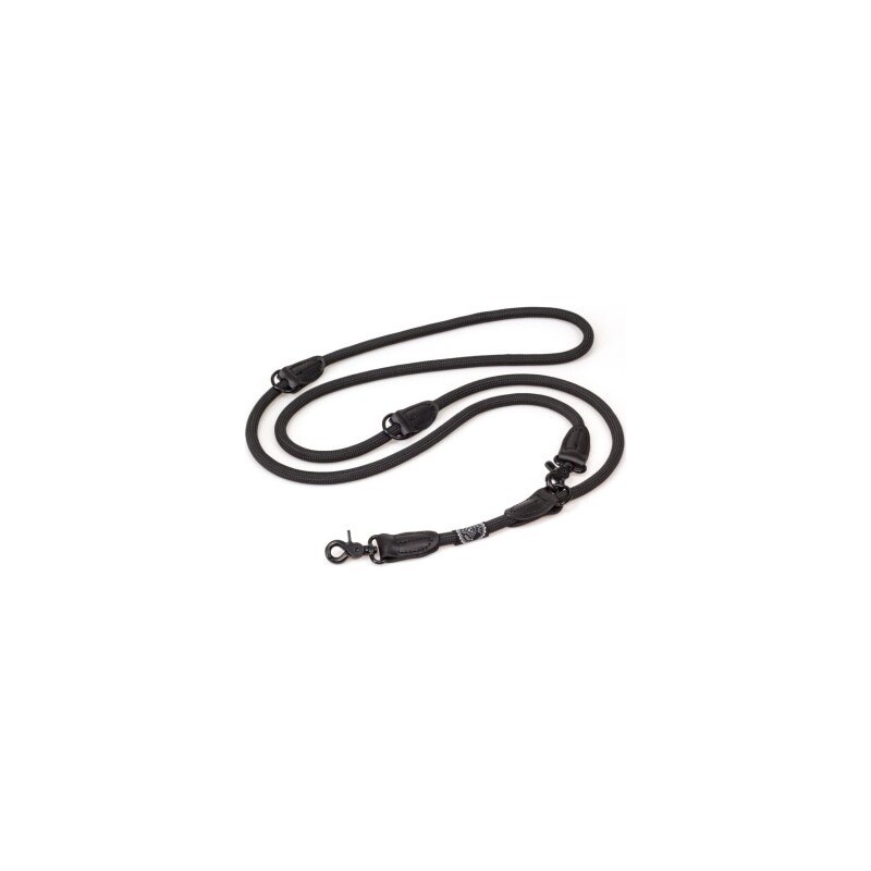 HUND IST KÖNIG ® 2,3 m verstellbare Führleine für Hunde schwarz 1,5 cm, 2,3 m