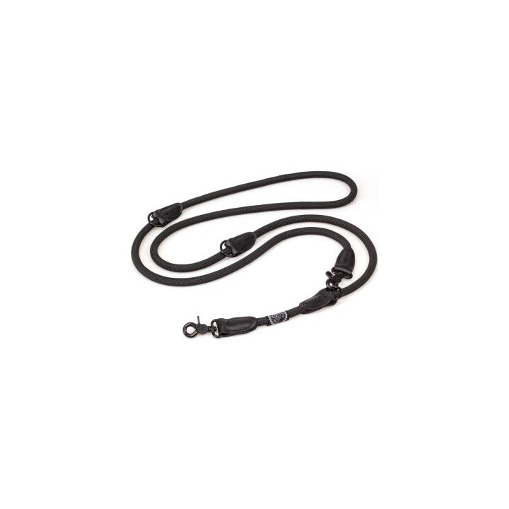 HUND IST KÖNIG ® 2,3 m verstellbare Führleine für Hunde schwarz 1,5 cm, 2,3 m