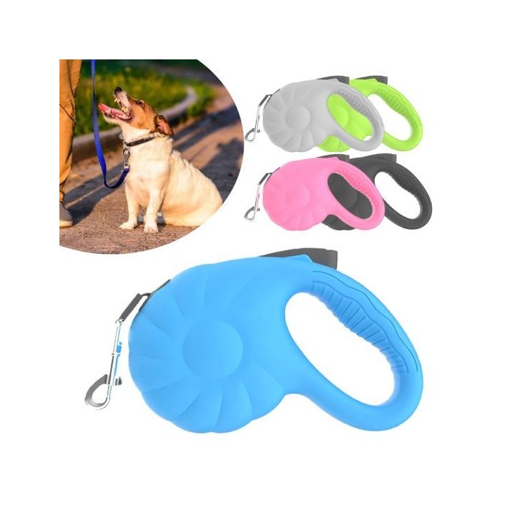 Haustierleine Macaroon, multifunktional, einziehbar, langlebig, geräuschlos, mit Steuerknopf, 4,8 m ausziehbare Hundeleine 5m
