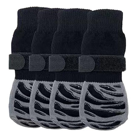 Anti-Rutsch-Hundesocken mit Riemen, Traktionskontrolle, für den Innenbereich auf Hartholzböden, Pfotenschutz für kleine Hunde