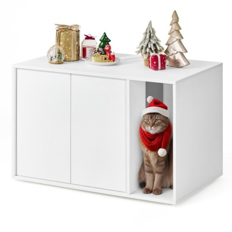 SONGMICS HOME Katzenklo-Schrank werkzeuglose Montage Push-to-Open Türen
