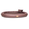 Tierlando ® GILBERT ORTHO Soft LATEX - Orthopädisches Hundebett aus Kunstleder braun 1,2 m, 16 cm, 1 m