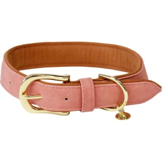 Kentucky Dogwear Hundehalsband aus Lederimitat pfirsich/braun - XS (37 cm)