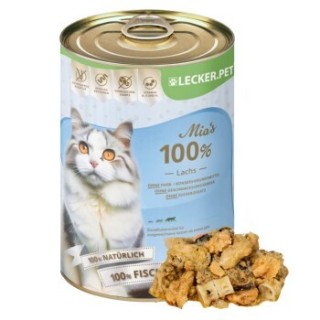 Lyra Pet Lecker.Pet Mia's 100 % Lachs Katzenfutter Nassfutter 24x400 g