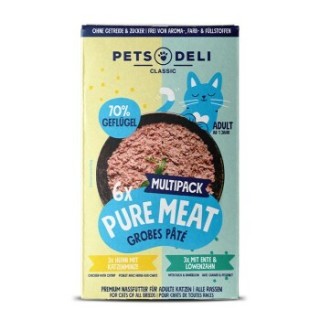 Pets Deli Nassfutter Katze Adult Pure Meat Multipack Huhn & Ente 6x85 g