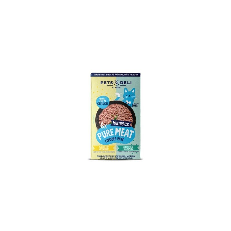 Pets Deli Nassfutter Katze Adult Pure Meat Multipack Huhn & Ente 6x85 g