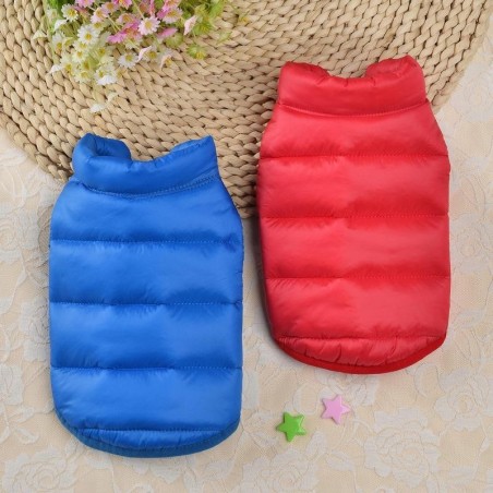 Neuer warmer Daunenmantel für Haustiere – Herbst-/Winter-Hunde- und Katzenkleidung für kleine Rassen M, Single-sided armee gr