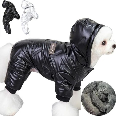 Winterkleidung für Hunde, superwarme Jacke, verdickter Baumwollmantel, wasserdichte Haustierkleidung für kleine Hunde, Franzö