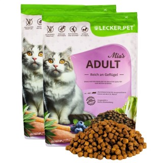 Lyra Pet Lecker.Pet® Mia's Adult Herzhaftes Geflügel Katzenfutter Trockenfutter Vollnahrung 5 kg
