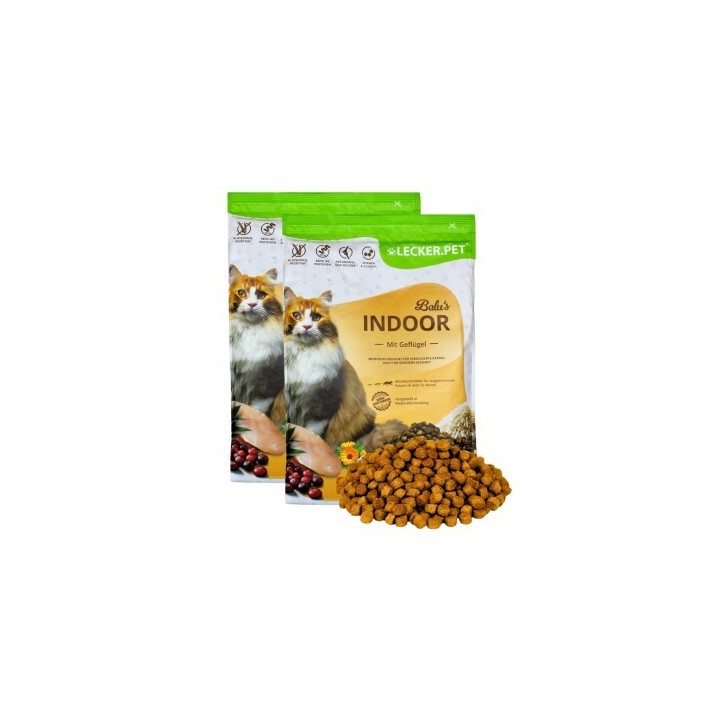 Lyra Pet Lecker.Pet Balu's Indoor Geflügel Katzenfutter Trockenfutter Vollnahrung 5 kg