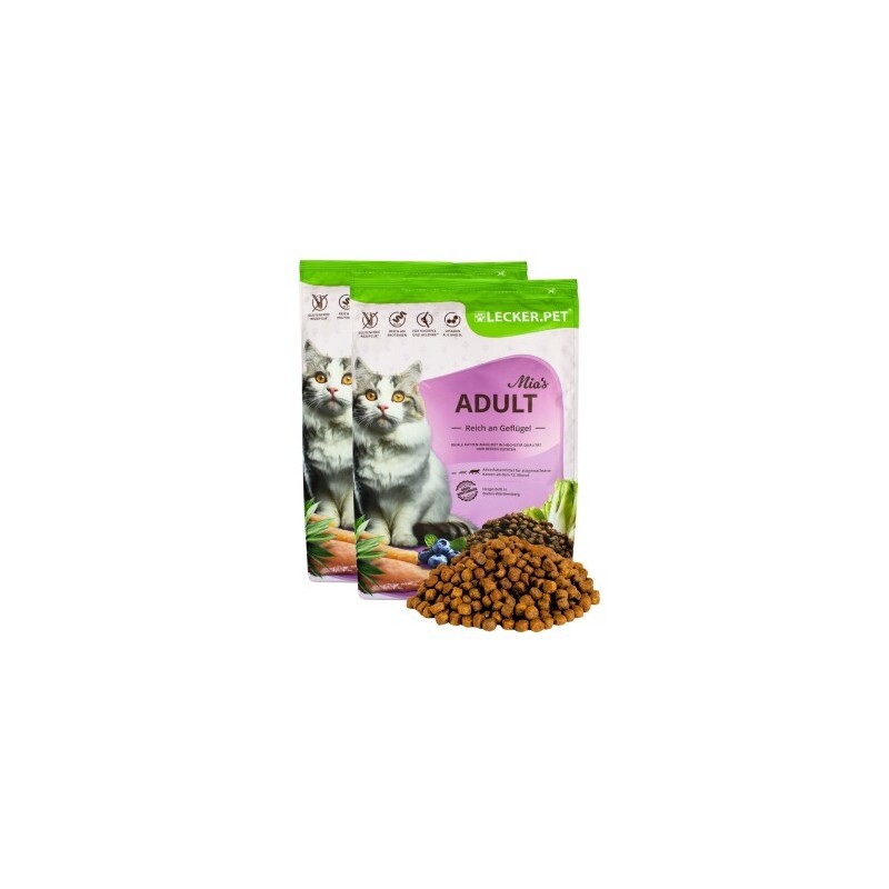 Lyra Pet Lecker.Pet® Mia's Adult Herzhaftes Geflügel Katzenfutter Trockenfutter Vollnahrung 5 kg