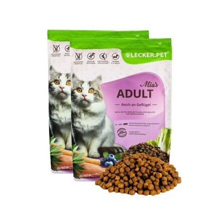 Lyra Pet Lecker.Pet® Mia's Adult Herzhaftes Geflügel Katzenfutter Trockenfutter Vollnahrung 5 kg