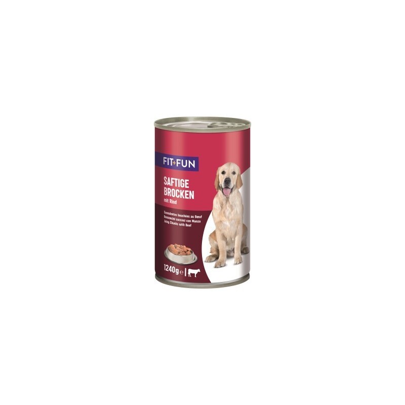 FIT+FUN Nassfutter Hund Audlt, Ragout, Rind 12x1.24 kg