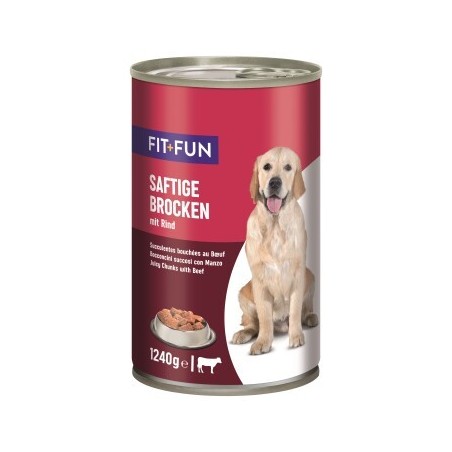 FIT+FUN Nassfutter Hund Audlt, Ragout, Rind 12x1.24 kg
