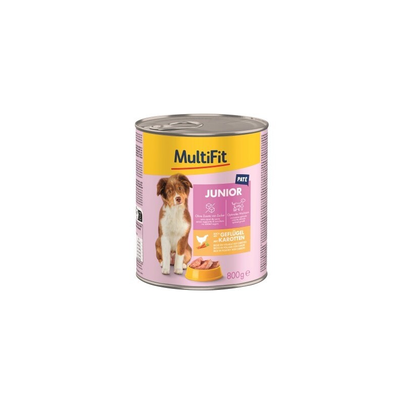 MultiFit Junior Pate Geflügel mit Karotten 24x800 g