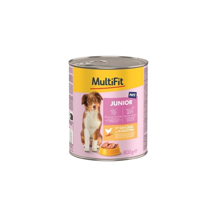 MultiFit Junior Pate Geflügel mit Karotten 24x800 g