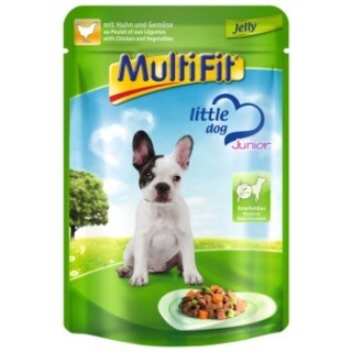 MultiFit Junior Little Dog Pouch Jelly Huhn & Gemüse 48x100 g