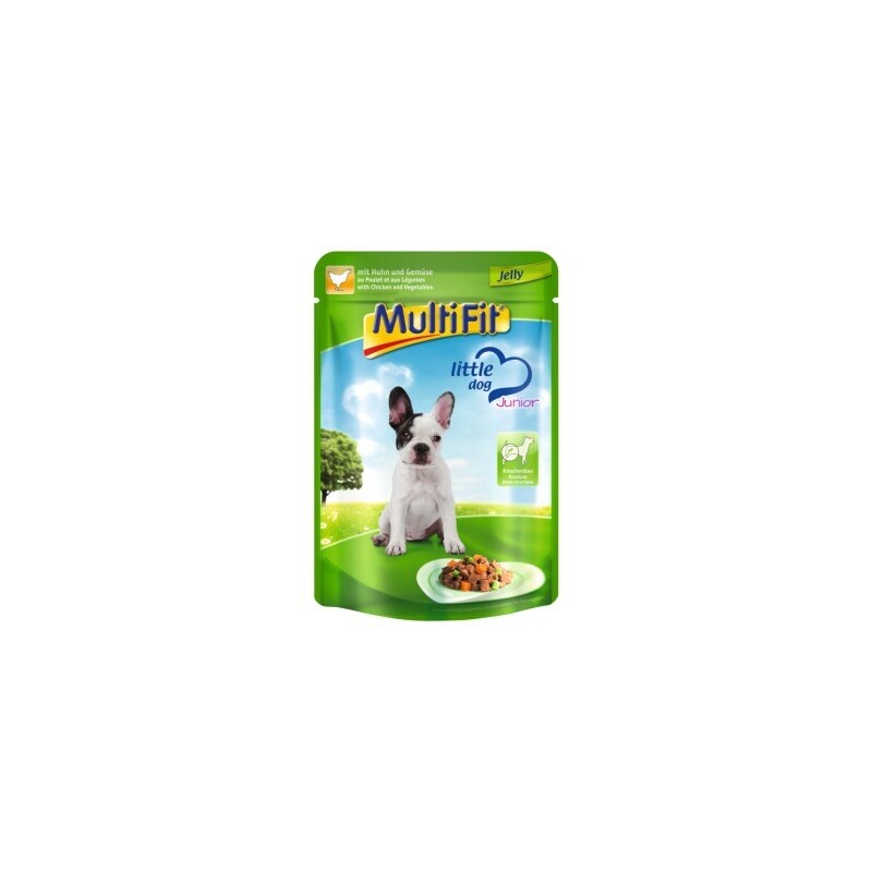 MultiFit Junior Little Dog Pouch Jelly Huhn & Gemüse 48x100 g