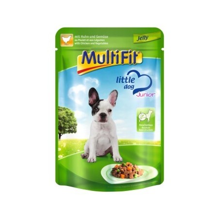 MultiFit Junior Little Dog Pouch Jelly Huhn & Gemüse 48x100 g