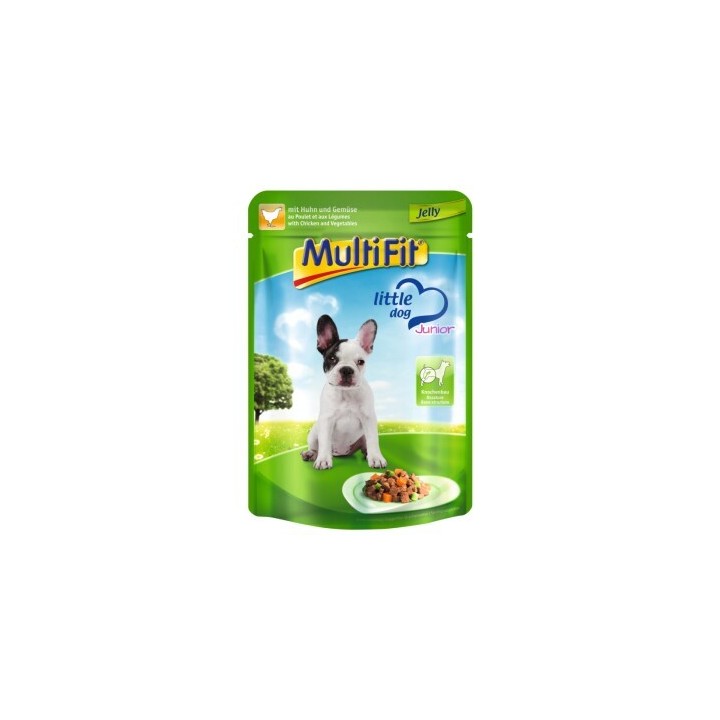MultiFit Junior Little Dog Pouch Jelly Huhn & Gemüse 48x100 g