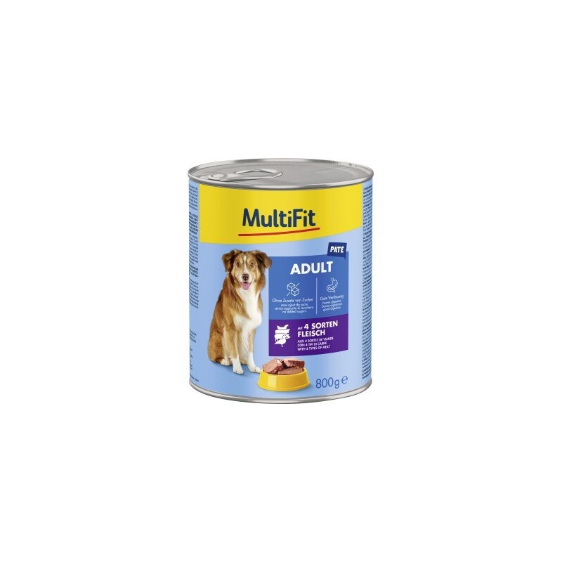 MultiFit Chunks in Paté 4 Sorten Fleisch 24x800 g