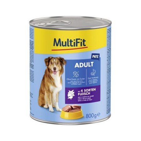 MultiFit Chunks in Paté 4 Sorten Fleisch 24x800 g