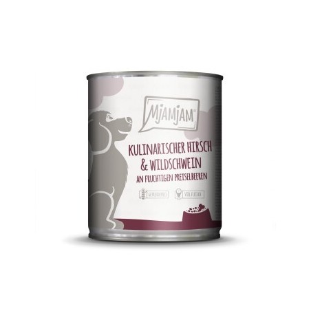 MjAMjAM Nassfutter Hund Adult kulinarischer Hirsch & Wildschwein an fruchtigen Preiselbeeren 6x800 g