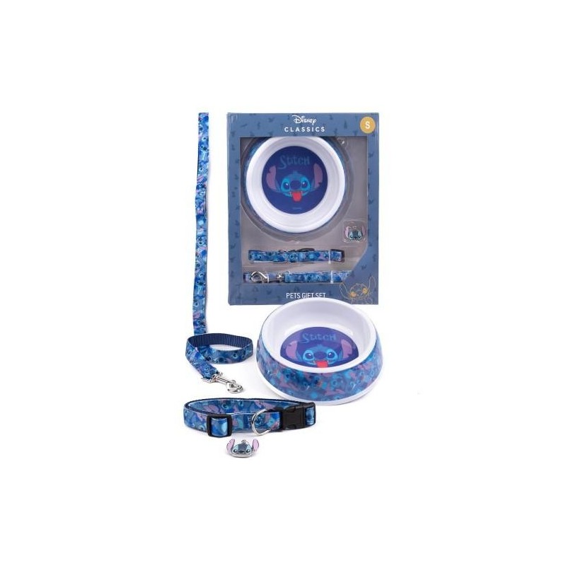 Lilo & Stitch Hundehalsband-Set (Packung mit 4) M blau