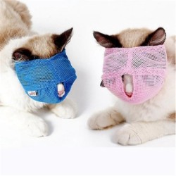 Kreative Anti-Beiß-Katzenmundabdeckung, Katzenkopfbedeckung, atmungsaktive Katzenmaske S rosa