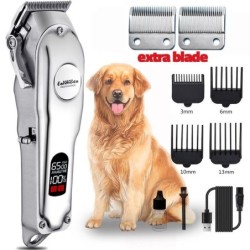 Professioneller Hundehaarschneider, komplett aus Metall, wiederaufladbar, Haustier-Trimmer, Katzenrasierer, Schneidemaschine,