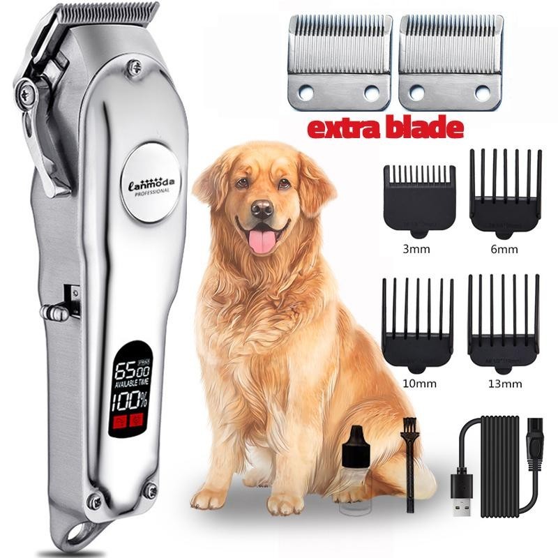Professioneller Hundehaarschneider, komplett aus Metall, wiederaufladbar, Haustier-Trimmer, Katzenrasierer, Schneidemaschine,