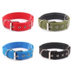 Bequemes, verstellbares Hundehalsband mit Nylonband in 5 Größen für kleine und große Hunde und Katzen. Halsbänder in 8 Farben
