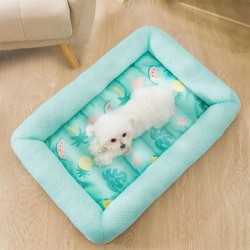Kühlendes Haustierbett, Hunde-Sommer-Hundeunterlage, quadratisch, bequeme Schlafmatte für Welpen, Kätzchen, Hundehütte, Zwing