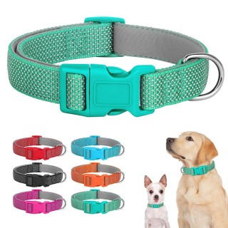 Reflektierendes Hundehalsband aus Nylon, verstellbar, für Haustiere, Halsbänder, Halskette, langlebig, für Welpen, Mops, Bull