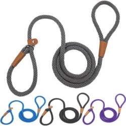 Hundehalsband, Hundeleine, Schlupfleine, robustes geflochtenes Seil, verstellbares Schlaufenhalsband, Trainingsleinen für mit