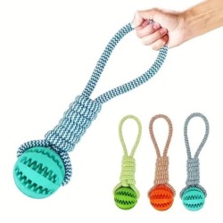 Hundespielzeugbälle, interaktives Leckerli-Seil, auslaufende Gummibälle für kleine, mittelgroße Hunde, kauen, bissfest, Haust