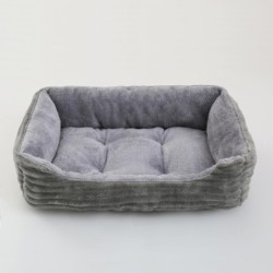 Bett für Hunde, Katzen, Haustier, quadratisch, Plüsch, Zwinger, mittelgroße und kleine Hunde, Schlafsofa, Kissen, beruhigende
