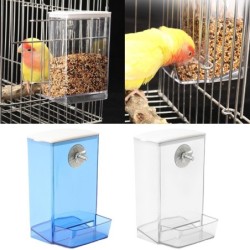 Automatischer Futterspender für Papageien zur Fütterung von Futter, transparent, für Ziervögel, auslaufsicherer Futterspender