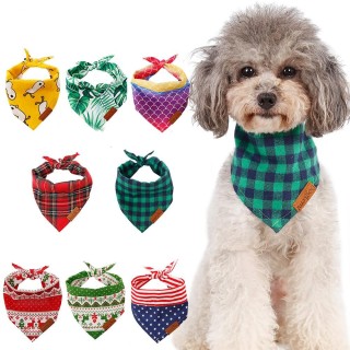 Haustier Hund Welpe Katze Halstuch Bandana Halsbänder Halstuch Weihnachtsdruck Schal grün