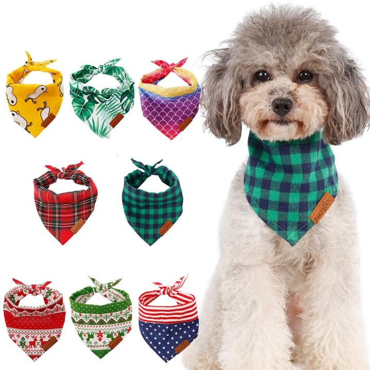 Haustier Hund Welpe Katze Halstuch Bandana Halsbänder Halstuch Weihnachtsdruck Schal grün