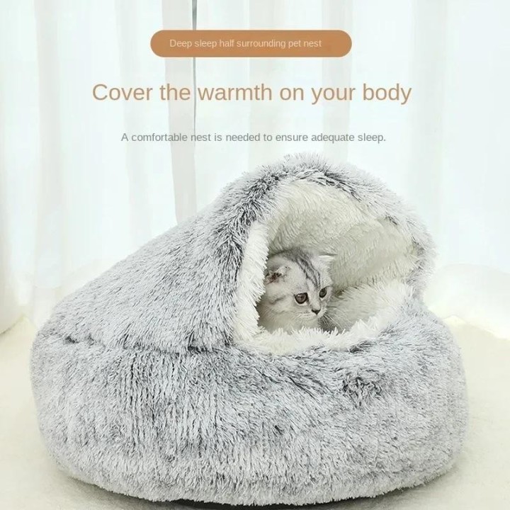 Winter Warm Shell Halb-Geschlossen Katze Nest Haustier Katze Bett Halb-Umgeben Zwinger Hund Bett Geschlossen Katze Nest 50CM
