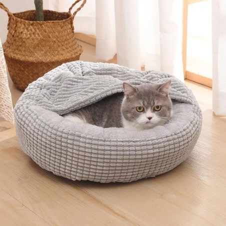 Rundes Haustierbett für Hunde, Katzen, Welpen, warme Matte, Winterdecken, Anti-Stress, orthopädisches, flauschiges Katzen-/Hu