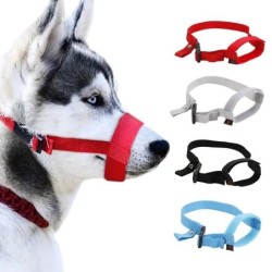 Verstellbare Riemenmaske für große Hunde, weicher Hundemaulkorb aus Nylon, verstellbar, Anti-Beiß-Mundschutz, atmungsaktiv, g