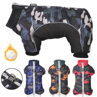 Winter-Haustier-Hundekleidung, warmer Fleece-Innenoverall, wasserdichter Camouflage-Overall für kleine Hunde, Katzen, Chihuah