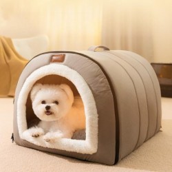 Schlichte, gesteppte, tragbare Hundehütte für Herbst und Winter, Hundehütten, Katzenhütten, kleine und mittelgroße Hundehütte