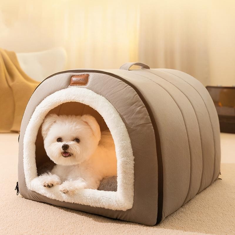 Schlichte, gesteppte, tragbare Hundehütte für Herbst und Winter, Hundehütten, Katzenhütten, kleine und mittelgroße Hundehütte