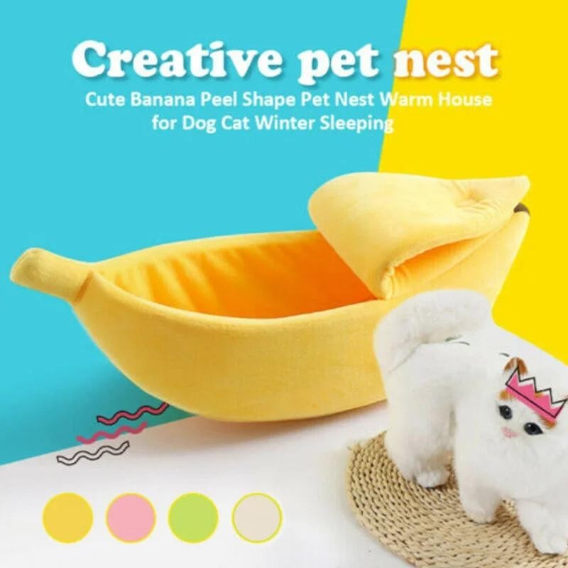 Haustiernest, niedliche Bananenform, weich, bequem, für Katzen und Hunde, exquisite Verarbeitung, Schlafnest, Heimtierbedarf