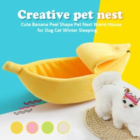 Haustiernest, niedliche Bananenform, weich, bequem, für Katzen und Hunde, exquisite Verarbeitung, Schlafnest, Heimtierbedarf